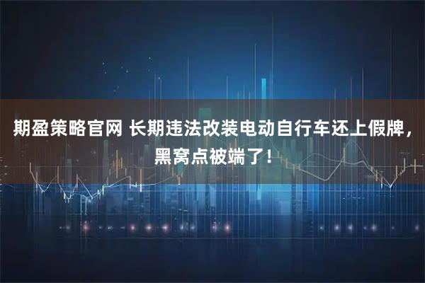 期盈策略官网 长期违法改装电动自行车还上假牌，黑窝点被端了！