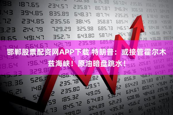 邯郸股票配资网APP下载 特朗普：或接管霍尔木兹海峡！原油暗盘跳水！